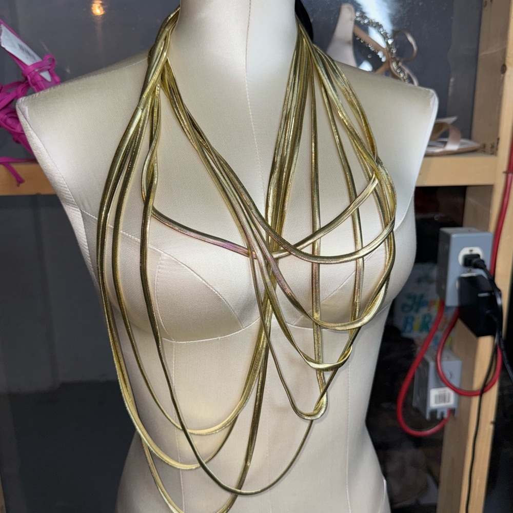 Elegant Gold Multi-Strand Necklace